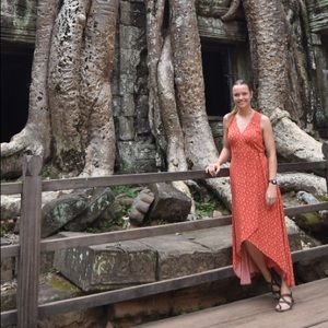 Bright, Floral Wrap-around Dress